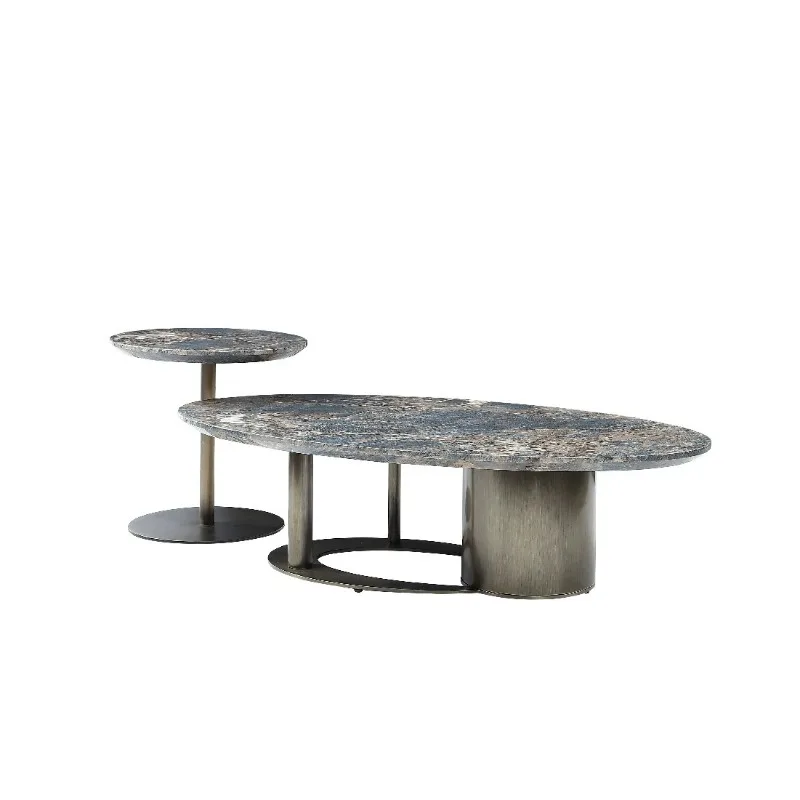

Marble light luxury combination coffee table sofa edge table designer, modern and simple