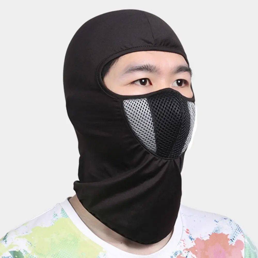 Breathable Mesh Motorcycle Balaclava UV Protection Windproof Full Face Cover Dustproof Stretchable Sunscreen Face Mask Riding