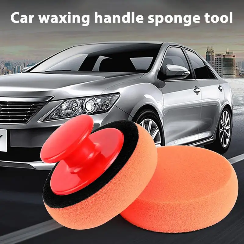 Car Wash Wax Polish Pad with Handle Car Waxing Multi-Functional Use Cleaning Sponge for Car Polishing Sponges