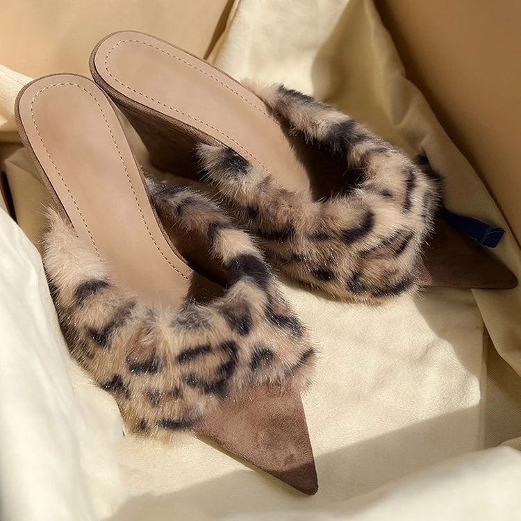 شباشب باوتو بنعل عريض فرنسي مدبب لربيع وخريف 2025 شباشب ليوبارد عصرية جديدة مقاومة للاهتراء. #2