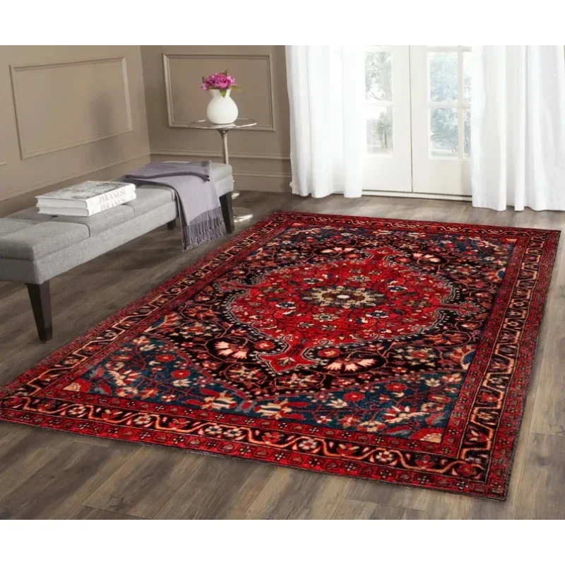 VIKAMA Red Faux Cashmere Washable Back Carpet, Washable, Anti-Slip And Anti-Mold, Bedroom Sofa, Living Room Home Decoration