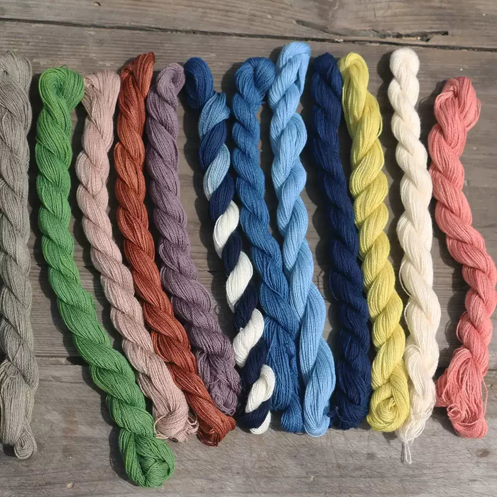 30meters/lot  2stands 1.0mm woven pure cotton thread colorful sashiko embroidery thread medium thick