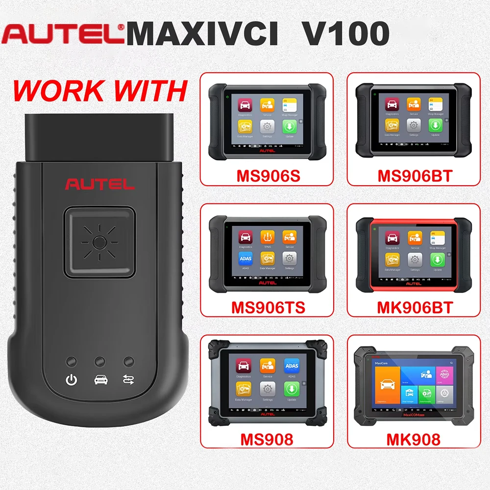 Autel MaxiSYS-VCI 100 Wireless Diagnostic Interface MaxiVCI V100 For MS906BT/MK908P/Elite/MS908 Maxisys Bluetooth Connector