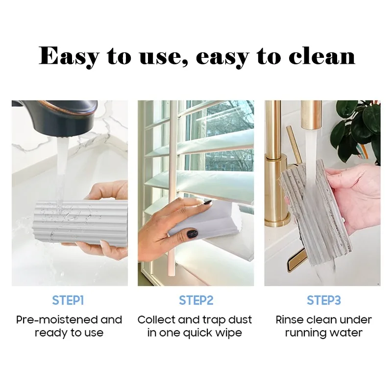 Car Damp Clean Duster Sponges Reusable Eraser Brush Blinds kitchen Window Sponge humedo Duster Cleaning Tools Auto Accessories