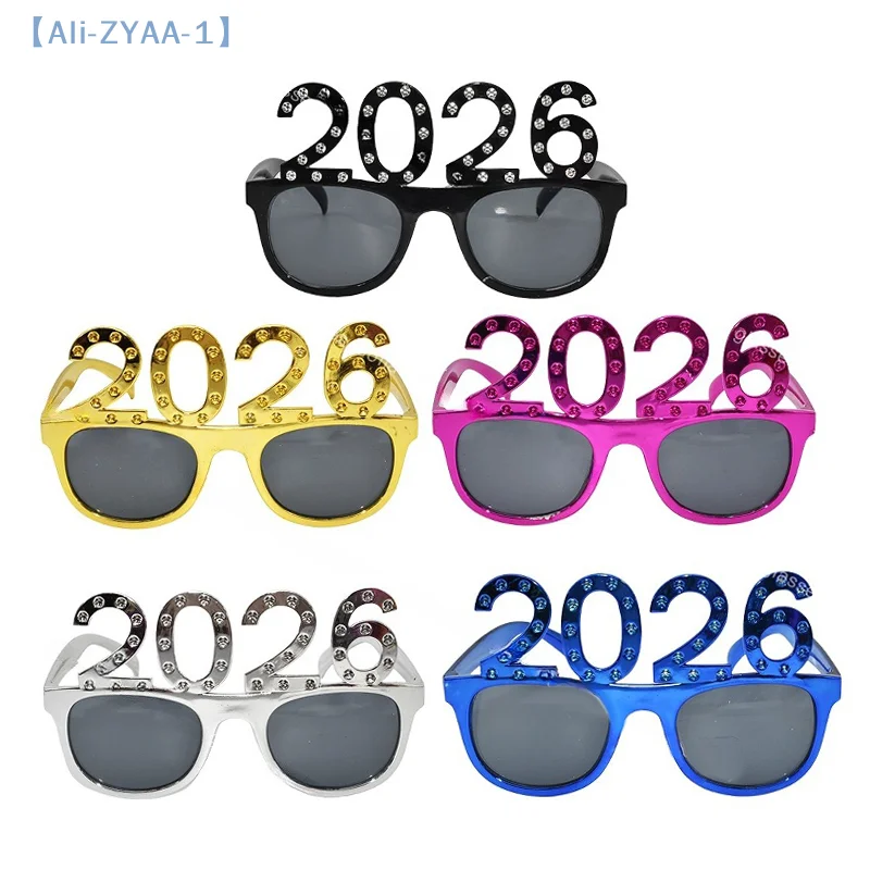 【ZYAA-1】2026 عدد النظارات سنة جديدة سعيدة نظارات بريق النظارات الشمسية تأثيري الدعامة عيد الميلاد حزب الديكور نظارات #2