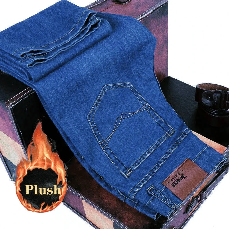 2025 جديد الرجال الشتاء الدافئ موضة الراحة سراويل تقليدية الأعمال الكلاسيكية الصوف سميكة الأعمال السراويل الذكور ماركة الملابس