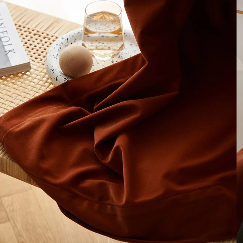 Australian Thickened Velvet Caramel Custom Plain Curtains for Living Room Bedroom Vintage Blackout Burgundy Window Screens