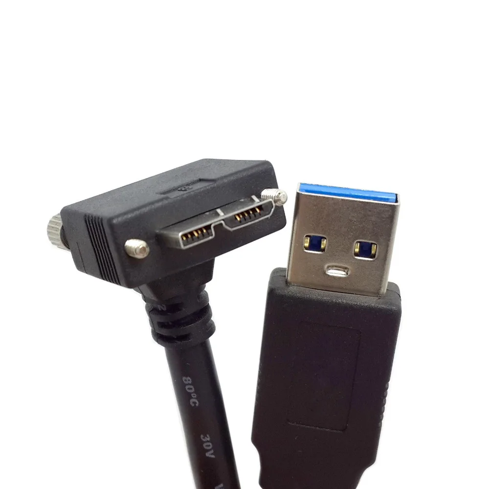 Cablecc-Cydz直角データケーブル、90度、マイクロUSB、ネジ取り付け、USB 3.0、タイプ、4フィート、1.2m