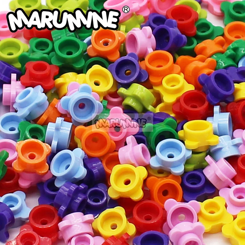 

Marumine 200 шт. MOC 1x1 Круглые цветы с 4 лепестками, строительные блоки, кирпичики, развивающие игрушки для детей, 33291, совместимые с основными брендами