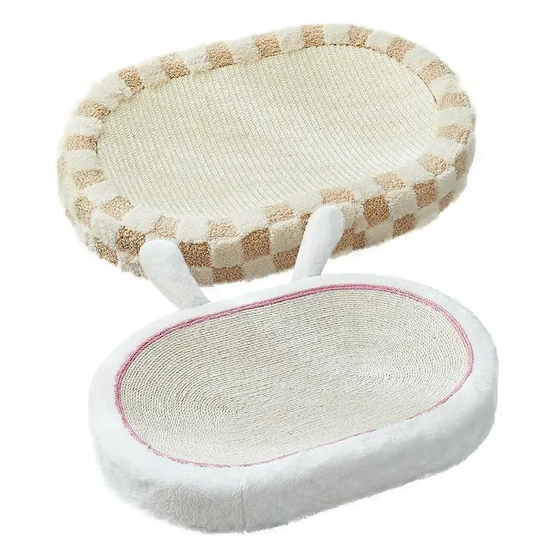 Cat Scratching Pads Cardboard Cat Scratcher Lounge Bed with Woven Sisal Sofa Mats Furniture Protector for Indoor Cats supplies