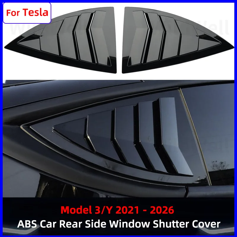 

Накладка на заднее боковое окно (жалюзи) для Tesla Model Y Standard 2026 и Tesla Model 3/Y 2020-2026, аксессуары для треугольной вентиляционной накладки из ABS-пластика