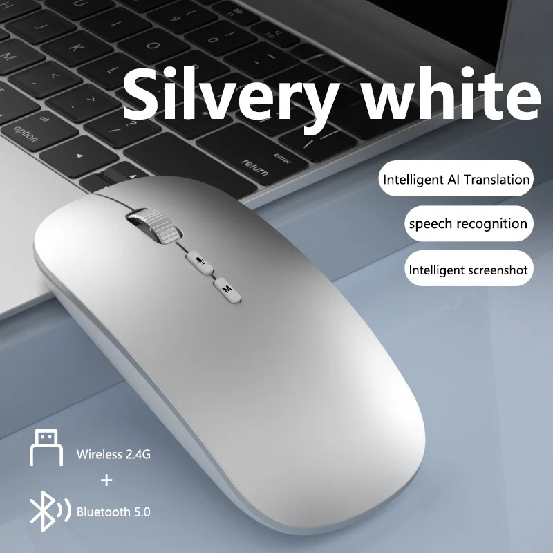 

Беспроводная мышь Xiaomi AI с голосовым перекладом 2,4G Bluetooth Type-C, перезаряжаемая беспроводная мышь для ноутбука, компьютера, офиса