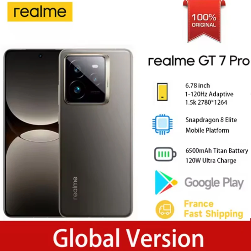 Nouveau smartphone realme GT7 Pro 5G 12 go + 256 go/512 go Snapdragon 8 Elite 6,78 Nouveau smartphone realme GT7 Pro 5G 12 go + 256 go/512 go Snapdragon 8 Elite 6,78