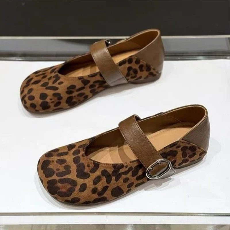 

Leopard Women Flats Loafers Shoes Casual Sneaker Mary Jane Shoes 2025 Autumn Trend Walking Running Shoes Shallow Dress Zapatos