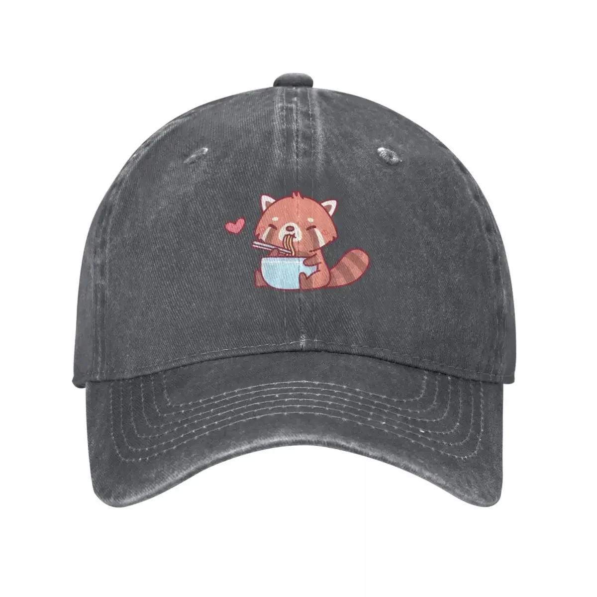 Cute Little Red Panda Eating Ramen Baseball Cap Fishing Hat Sports Cap Hat Beach Black Men Luxury Brand Women's