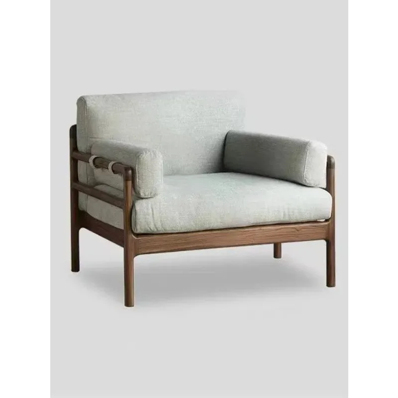 

Fine North American black walnut solid wood Chinese style sofa, Nordic furniture, fabric modern designer customization