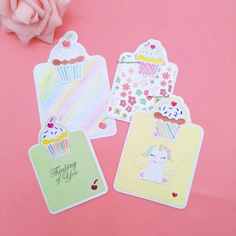 Troqueles de corte de METAL para cupcakes, troquel de corte de tarjeta de batido de receta de etiqueta roja, cortador de tarjetas de artesanía de papel de álbum de recortes, 2019