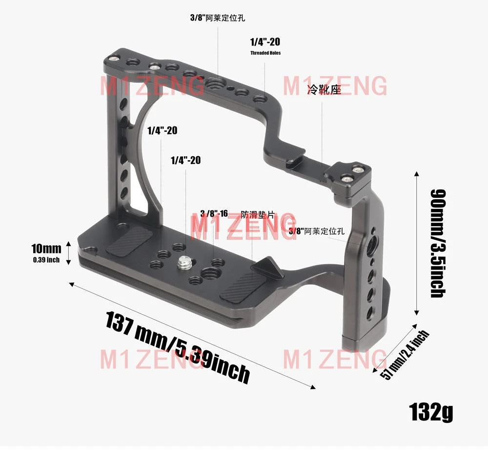 Quick Release Kaninchen Käfig Rig Griff Film Arm Unterstützung Halterung Stabilisator für SONY A6700 Kamera Video LED Mikrofon Stativ – Detail 3