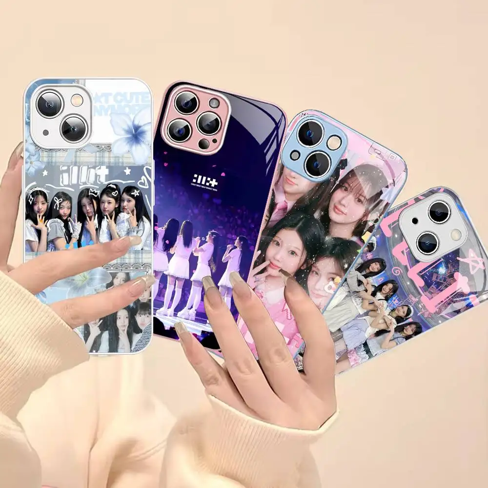 Kpop Group I-Illit Tempered Glass For Iphone 14 13 12 11 Pro Mini XS MAX 14Plus X XS XR Cover
