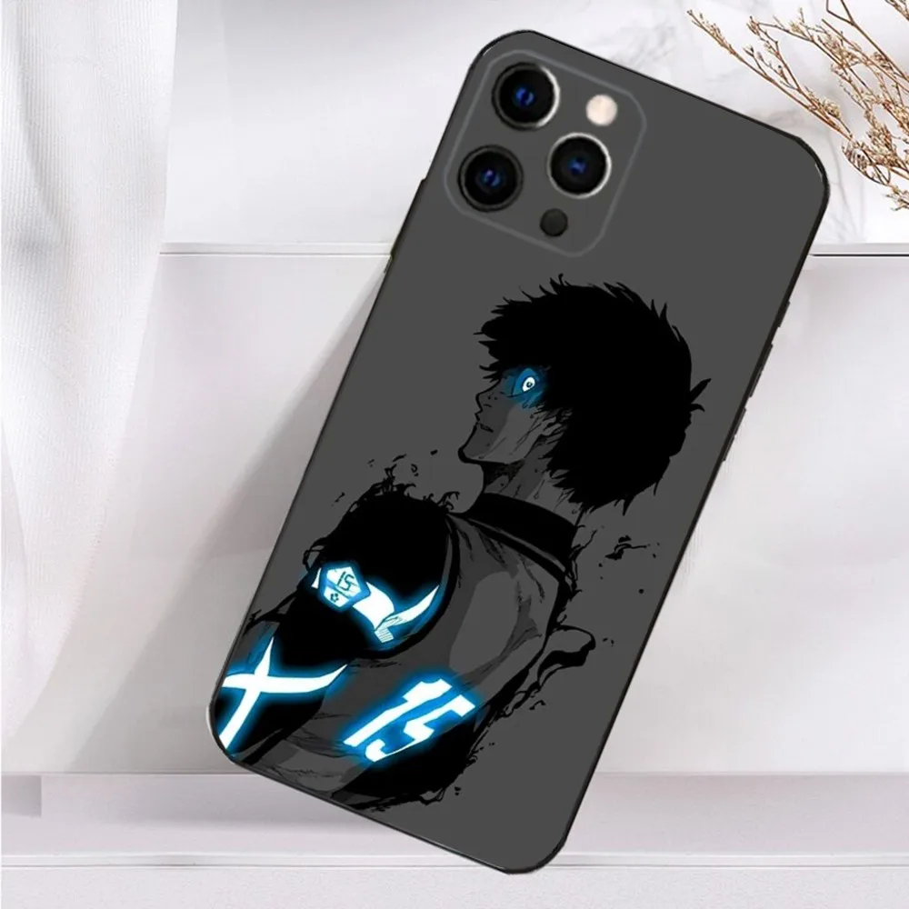 Anime B-Blue L-Locks Phone Case For iPhone 16,15,14,13,12,11 Plus,Pro Max,XS,X,XR,SE,Mini,8,7 Soft Silicone Black Cover