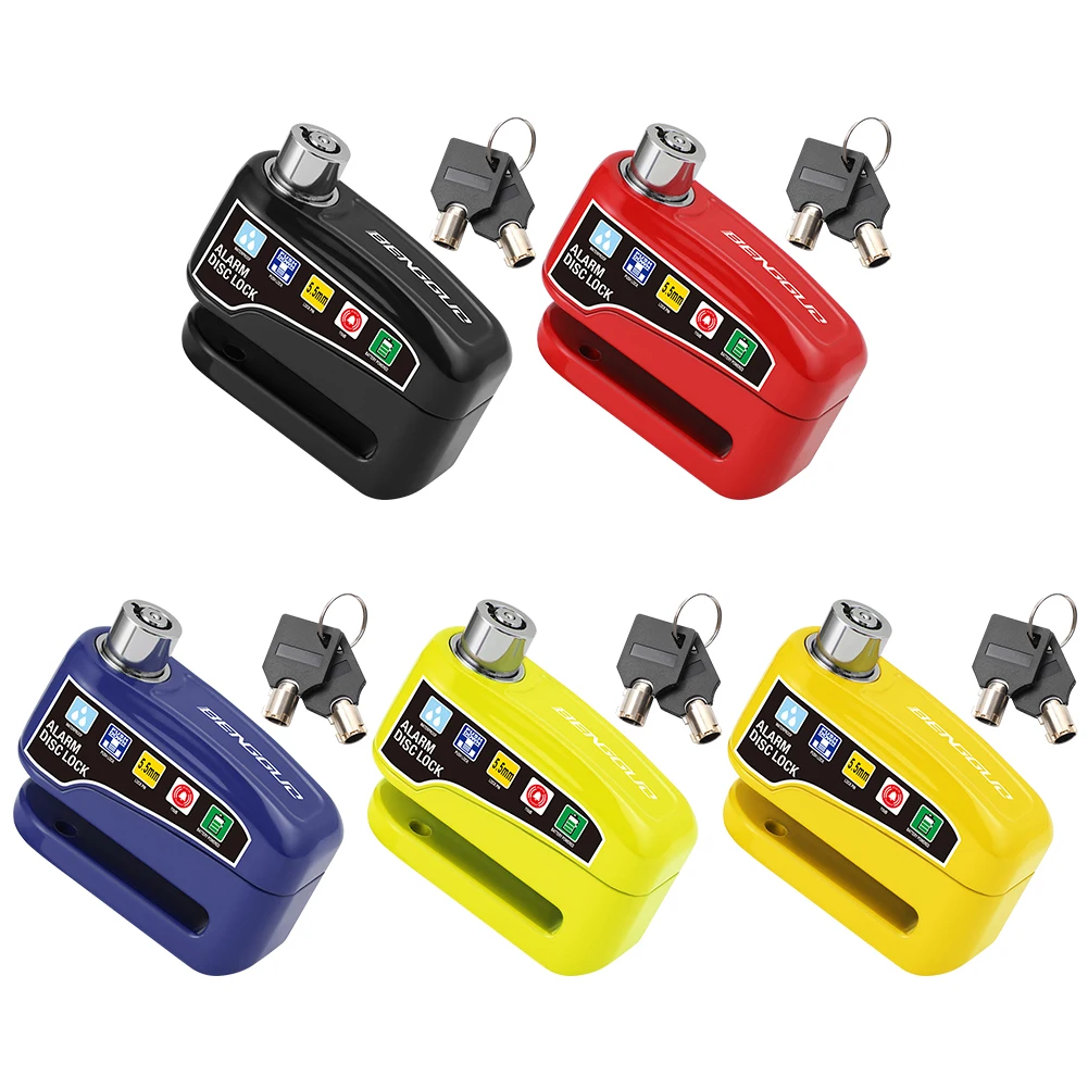AliExpress NONE 110dB Loud Anti-Theft Motorcycle Alarm Disc Brake Lock Waterproof Aluminum Padlock with Keys for Moto Scooter Bicycle Security ﻿