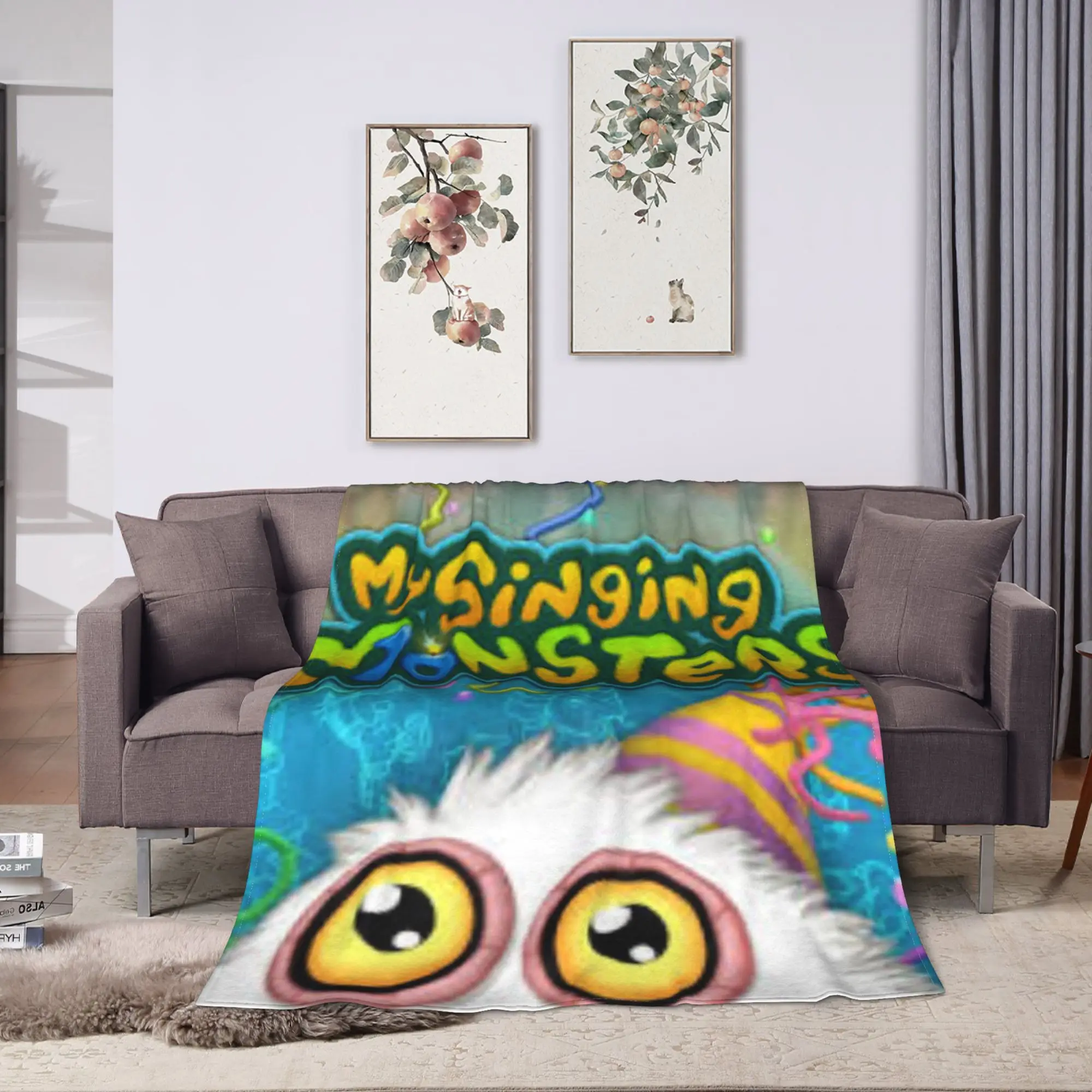 My Singing Monsters  Blanket  Soft Warm Plush Throw Blanket For Couch Chair Sofa Bed Decorative Flannel Bedspread Bed Cover