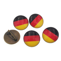 5/1 Pieces German Flag Brooch Germany Round Lapel Pin Badge Clothes Backpack Accessories 25mm