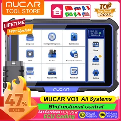 MUCAR VO8 Professional Diagnostic Tools OE Full System OBD2 Scanner With ECU Coding 34 Reset Lifetime Free Update
