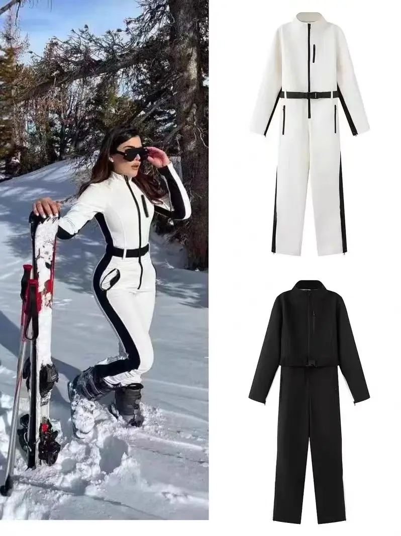 

Women Waterproof Windproof Skiing Suit Fashion Female Elegant Skateboard Jumpsuit Winter Ski Jumpsuits for Women Snow Suit