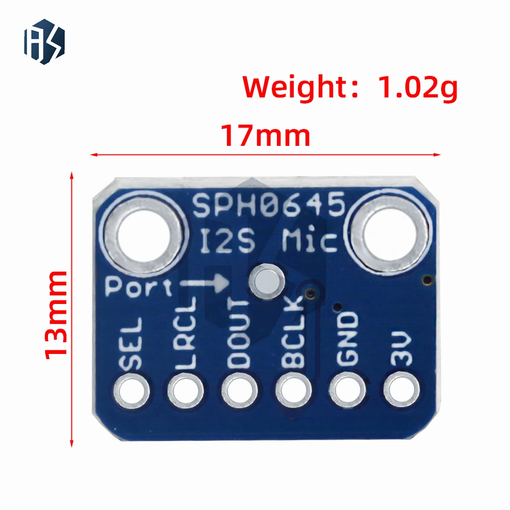 SPH0645 I2S MEMS マイクブレークアウトセンサーボードモジュール SPH0645LM4H マイクモジュール 1.6-3.6V Arduino Raspberry Pi 用