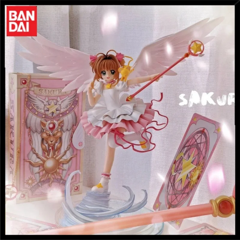 Hot 28cm Bandai Card Captor Sakura Anime Figure Sakura Avalon Standing Position Model Pvc Scene Decoration Ornaments Toy Gift