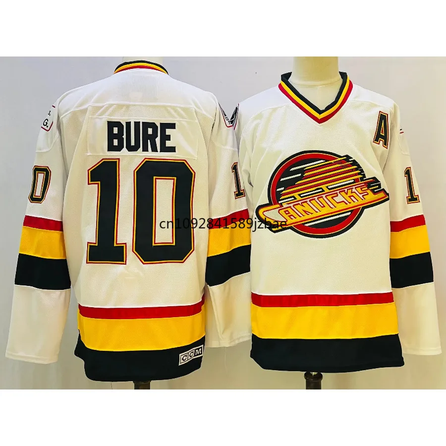 Trevor Linden Jersey 16 Vancouver Ice Hockey Jersey 10 Pavel Bure Jersey Retro Sweater Stitched Letters Numbers Us Size S-3XL