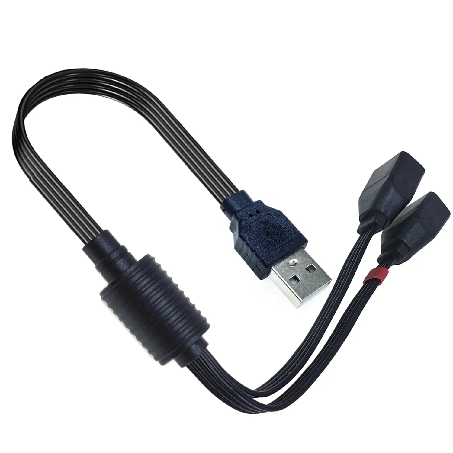 Car mounted computer elbow USB one drag two data charging cable 90 degree elbow USB one split two female port extension cable