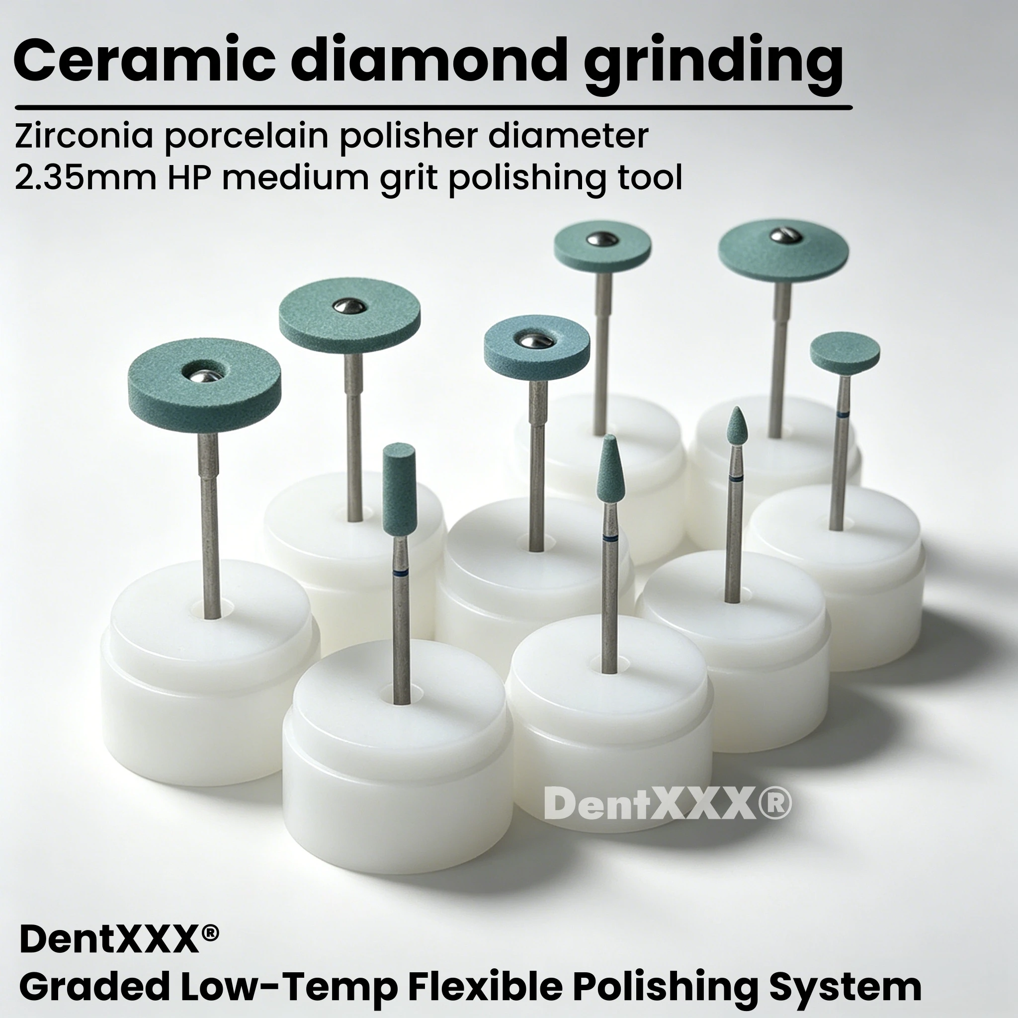 

Buy 6 Get 2 Free Ceramic Diamond Polishing Stone Grinder 2.35mm Shank Medium-Coarse Grit Polishing Head for Finishing