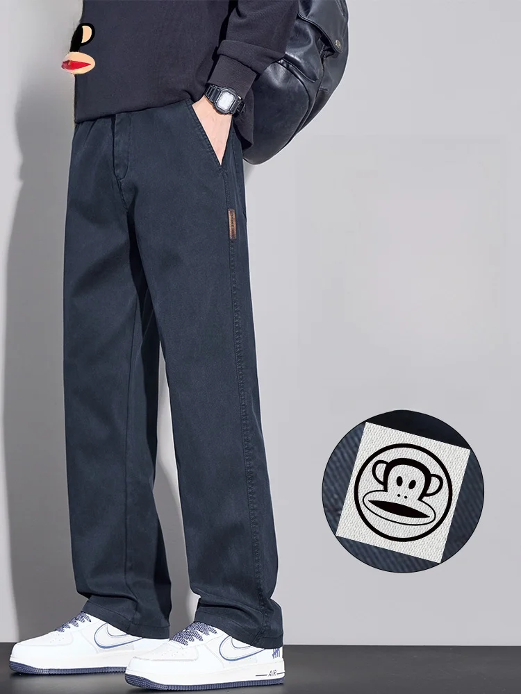 

Мужские повседневные брюки Paul Frank, осенняя коллекция, широкие прямые брюки свободного кроя, немнущиеся, с эффектом драпировки, модель Monkey