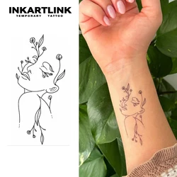 Woman Flower temporary tattoo sticker, waterproof magic tattoo, lasts to 15 days fake tattoo, semi permanent tattoo