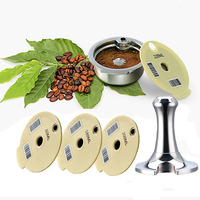iCafilas Reusable Refillable Coffee Capsule with Silicone Lid Filter Set for Bosch Tassimo Brewer Coffee Maker Stainless Steel