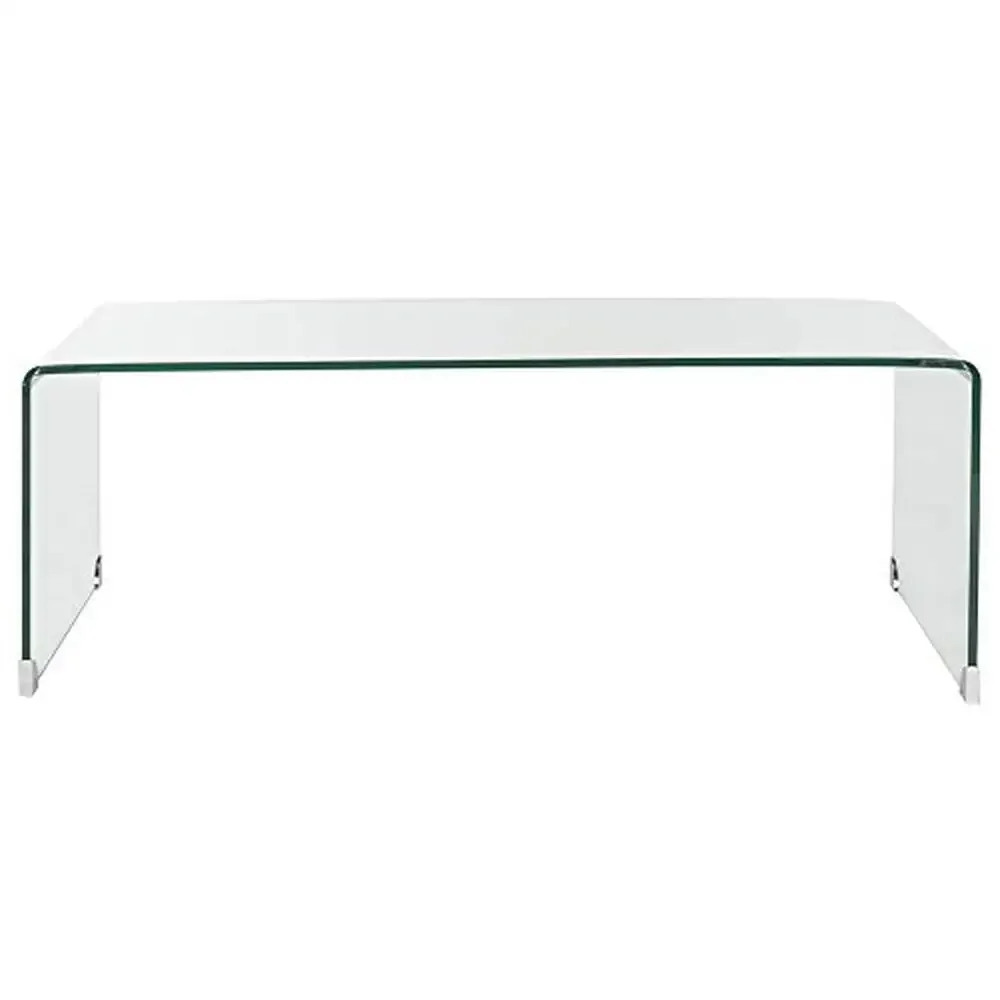 Clear Glass Coffee Table Living Room Den Library Classic Style Tempered Glass Top  Quality Craftsmanship 47.24