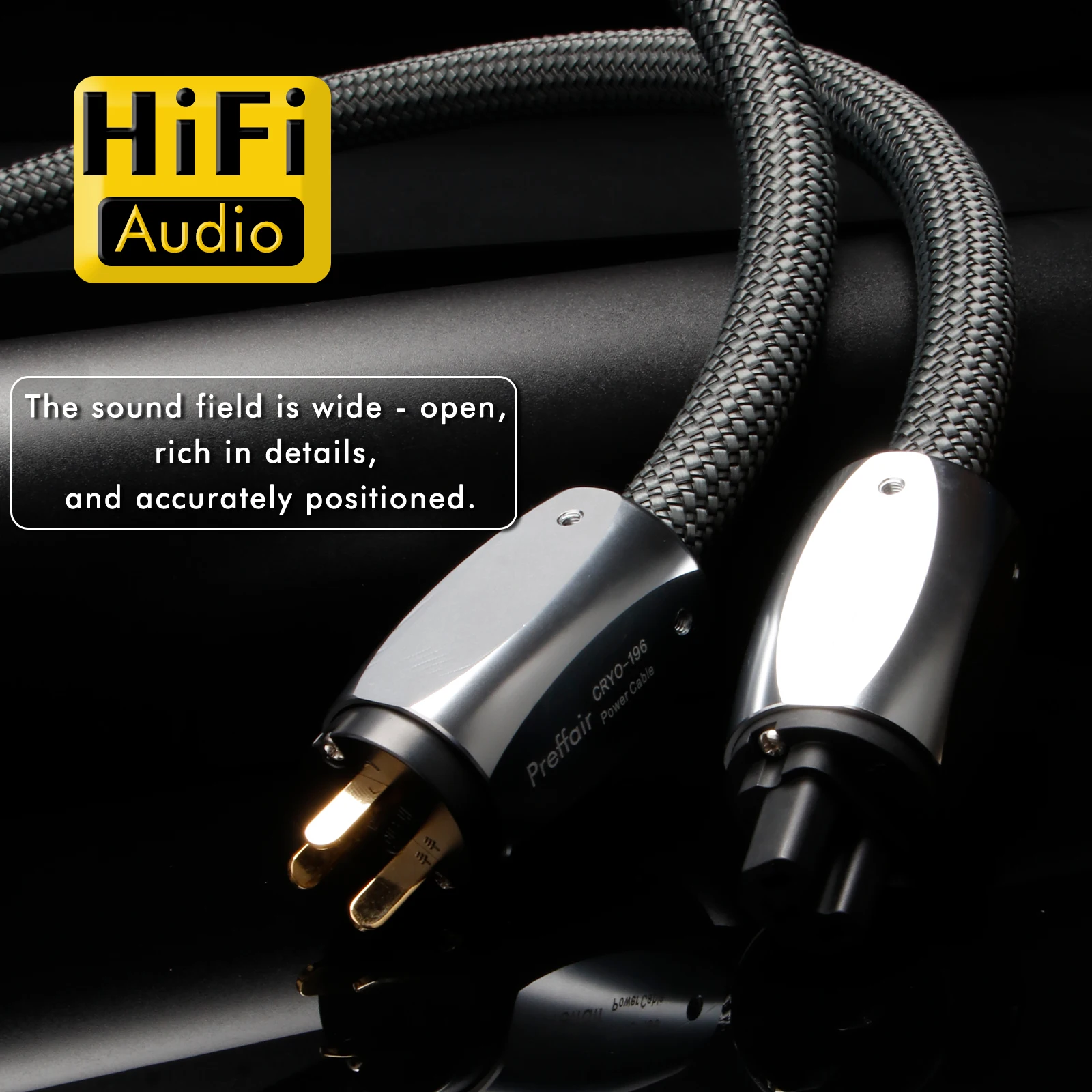 HIFI CRYO196 Stromkabel US/EU/AU Audiophiles Netzkabel für Verstärker CD-Player EU-Stromleitung Grünes Geflecht Hifi-Stromkabel – Detail 6