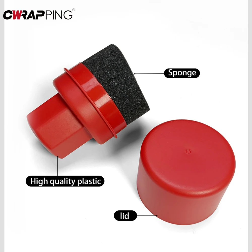 Red Black Tire Brush Curved Hardened Sponge Material Portable Waxing Sponge Car Polishing Waxer Tire Cleaning Tool Detail Brush