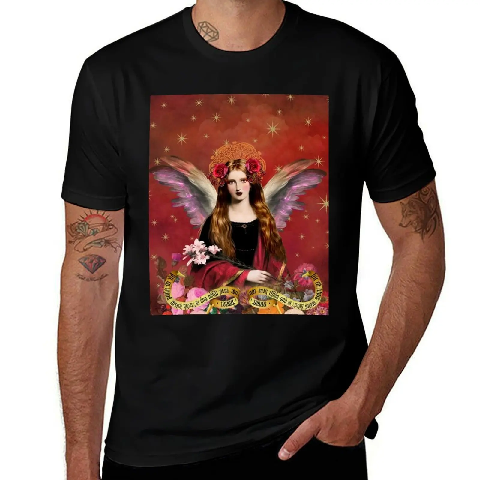 Pre Raphaelite Angel In Red T-Shirt customs man t shirt mens graphic t-shirts big and tall