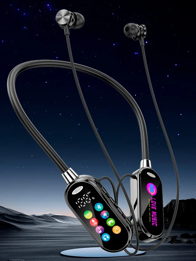 KEBIDUMEI Bluetooth 5.4 Oortelefoon Nekband Koptelefoon Kleurenscherm Draadloze headsets Ruisonderdrukking Oordopjes Oortelefoonmonitor - afbeelding 2