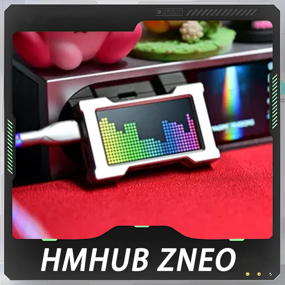 HMLAB ZNEO Gaming USB Hub - 2-to-3 Port Independent Power 8KHz With Screen Trendy For Gaming Ambience Desk Setup Custom Gifts