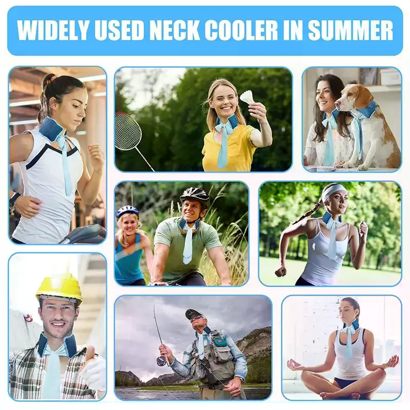 35*9cm Summer Neck Cooling Cold Sensation Ice Scarf Ice Pack Sports Headscarf Pet Ice Scarf New Reusable