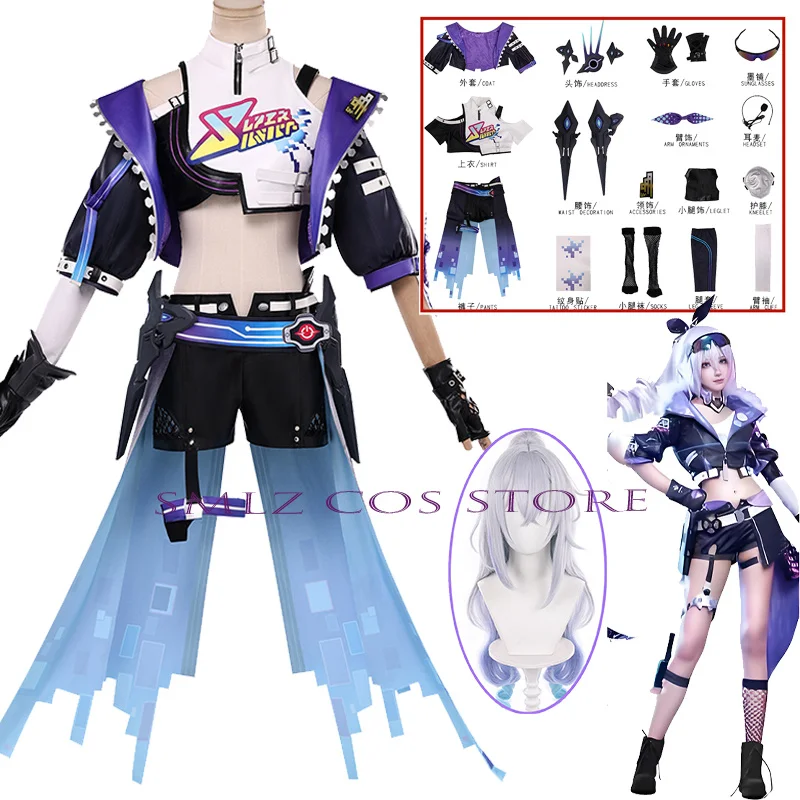 Disfraz de Cosplay de Silver Wolf Miss LV.999 del Juego Honkai Star Rail, Nueva Piel, Traje de Juego, Uniforme, Ropa para Fiesta de Halloween