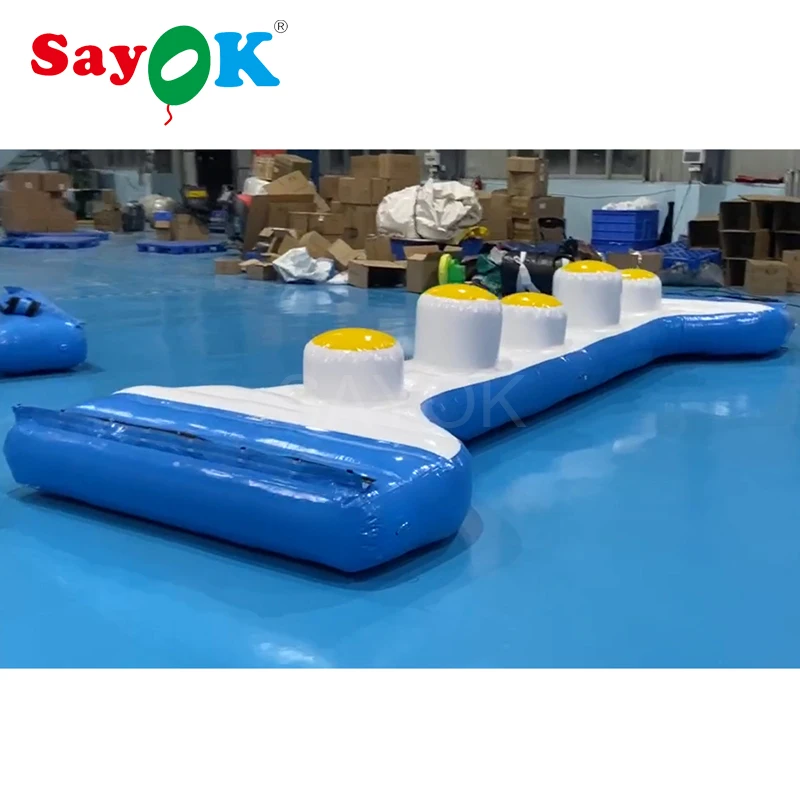 

6m Inflatable Floating Water Games For Pool Party, Pvc Inflatable Fun Pillars Obstacle Course For Swimming Pools