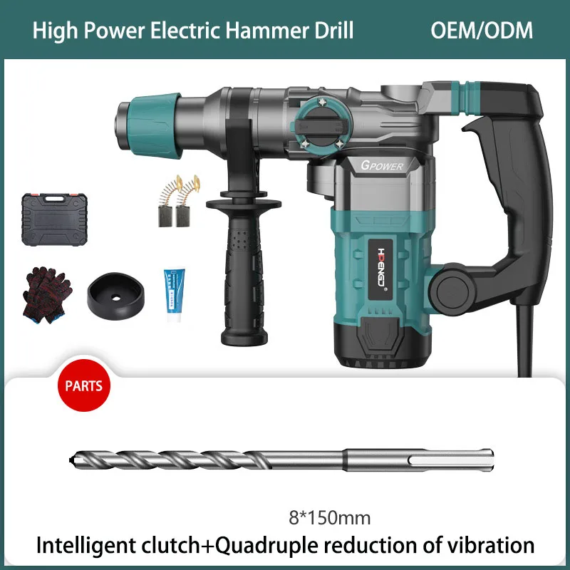 110V 3 Functions Jack Hammer 220V Pick High Power Concrete Breakers Wall Demolition Rotary Hammer Impact Drill Set