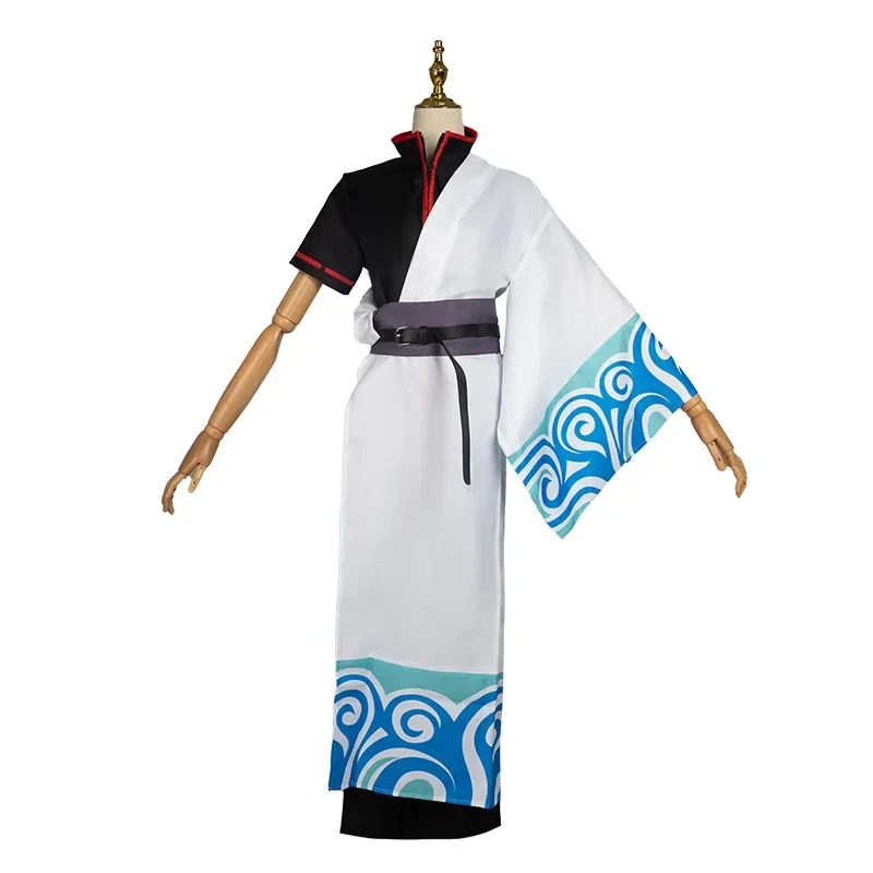 Anime Gintama costumi Cosplay Sakata Gintoki Costume Cosplay Kimono Halloween Carnival Party Silver Soul Cosplay Costume parrucche