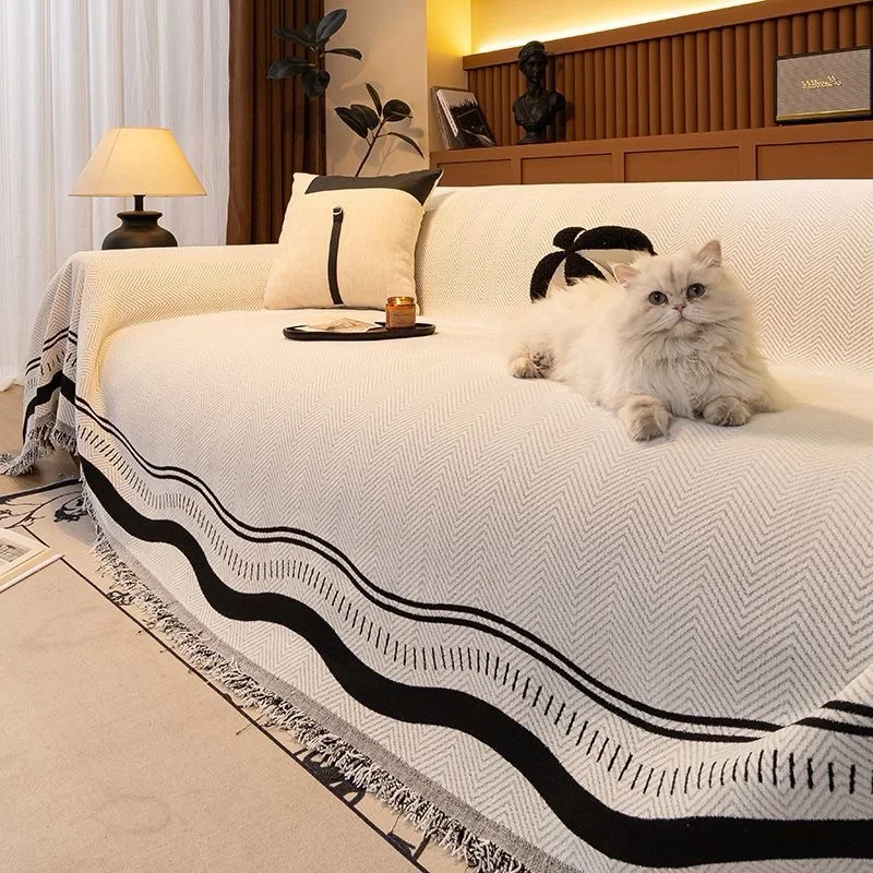 

Tassel Edge Chenille Sofa Towel for Four Seasons All-inclusive Slipcovers for Chaise Longue Multi-use Sofa Picnic Blankets 쇼파커버