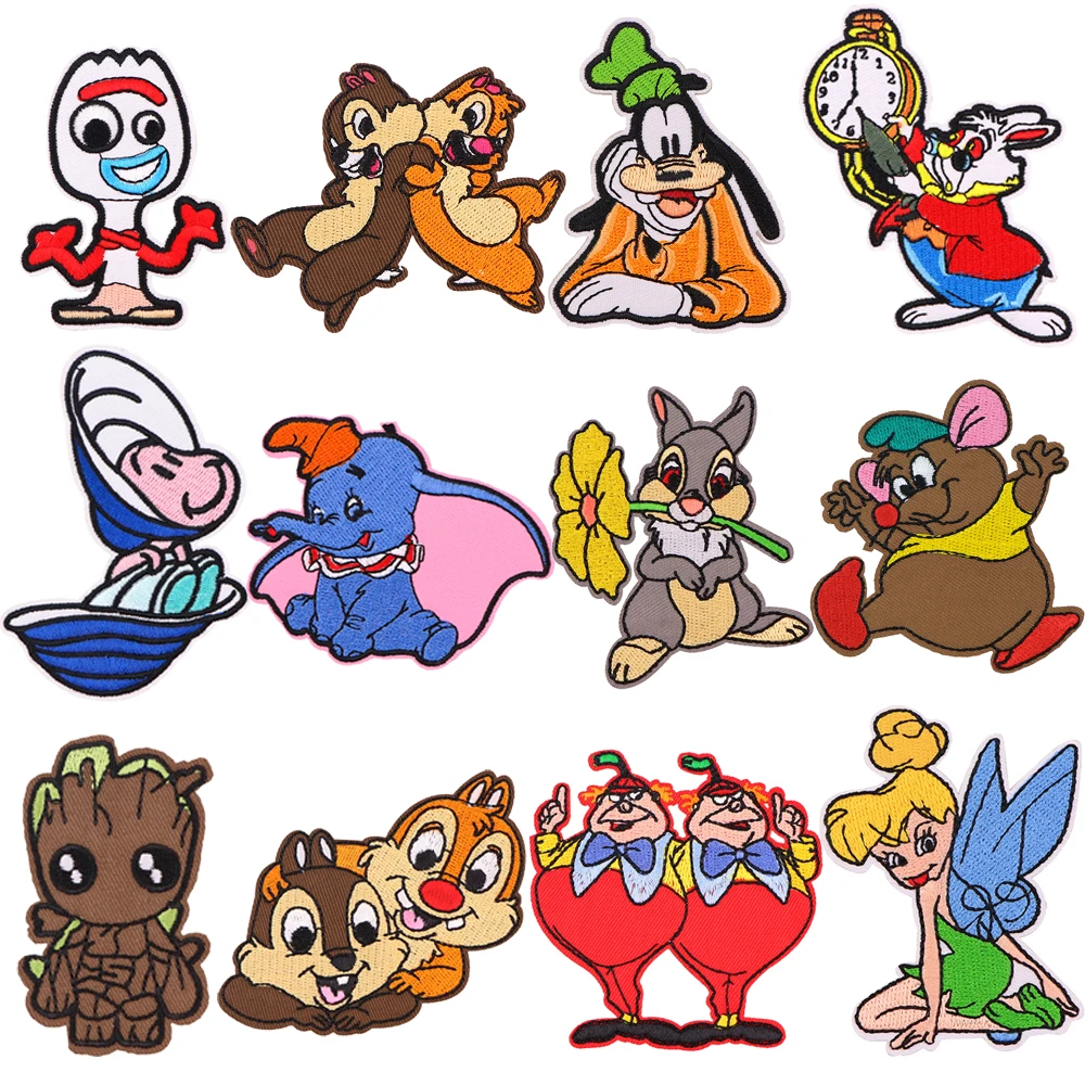 

Animated Characters Patches for Clothing Iron on Embroidered Sew Applique Cute Patch Fabric Badge DIY Apparel Accessories